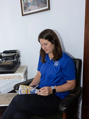 Patient Reading Brochure At Discover Chiropractic Center